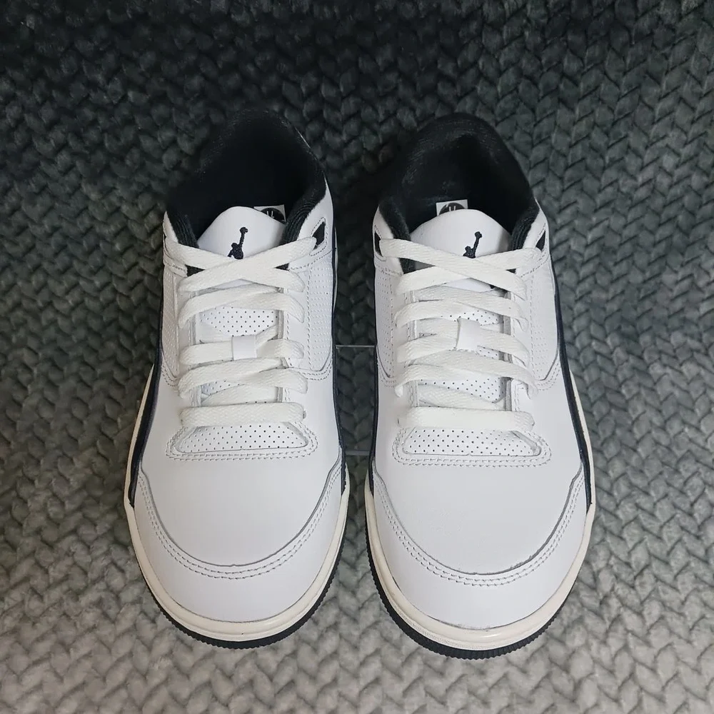 Nike GS Jordan Flight Court White Black Youth Shoes HF3333-112 Size 7Y